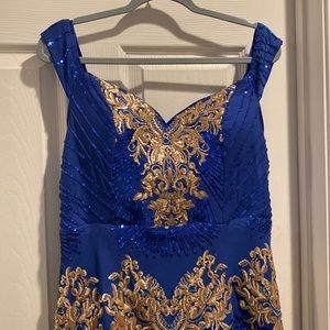 Off the shoulder sparkly formal gown